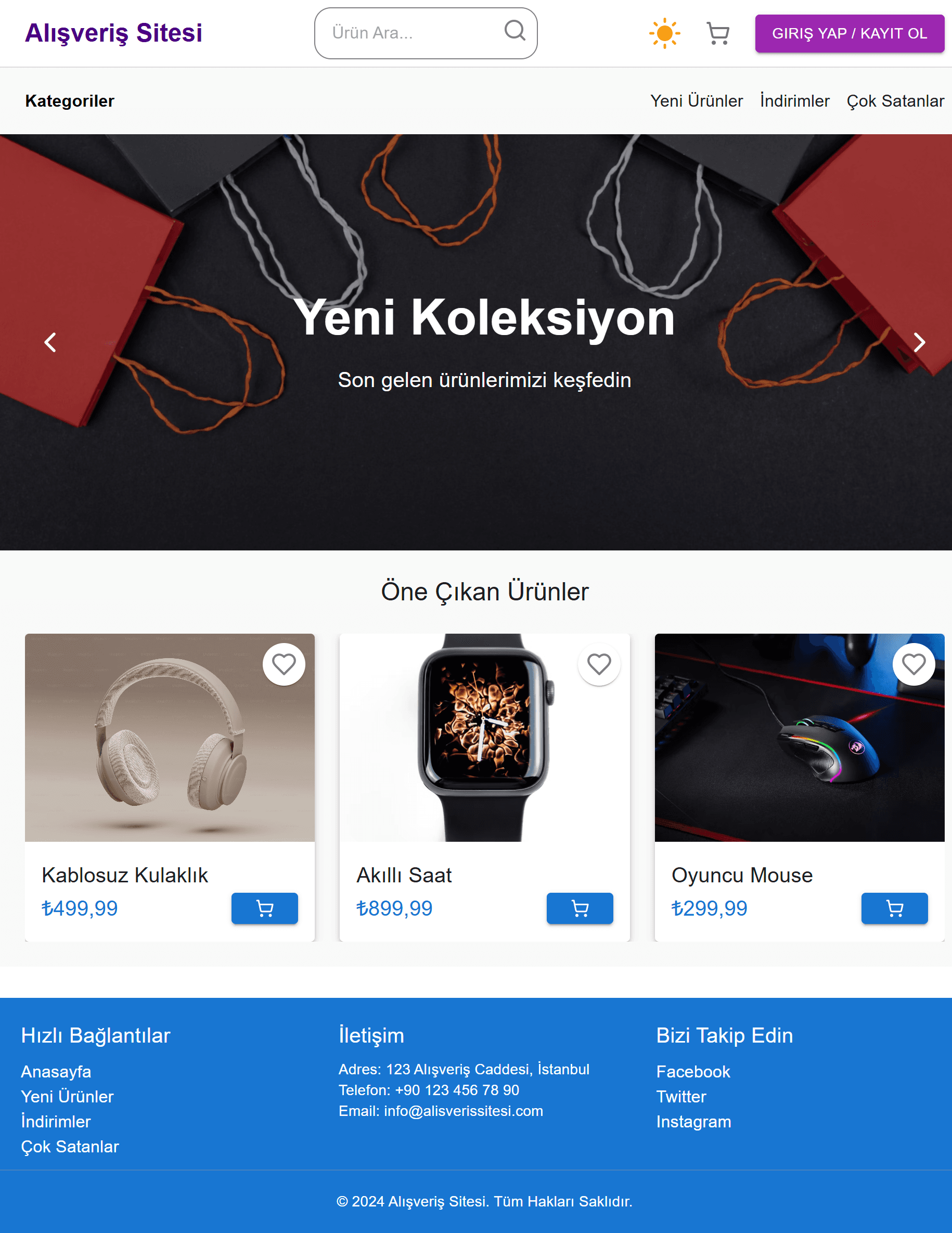 React.js-E-Commerce-Oberflaeche mit Produktkatalog und Warenkorb-Flow