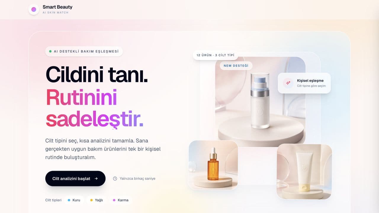 Skin analysis introduction screen from the live Smart Beauty application